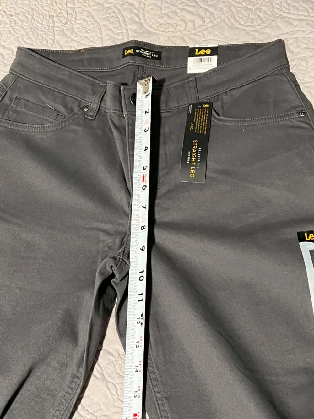 Lee Relaxed Fit Straight Leg Pants Charcoal Grey Size 10